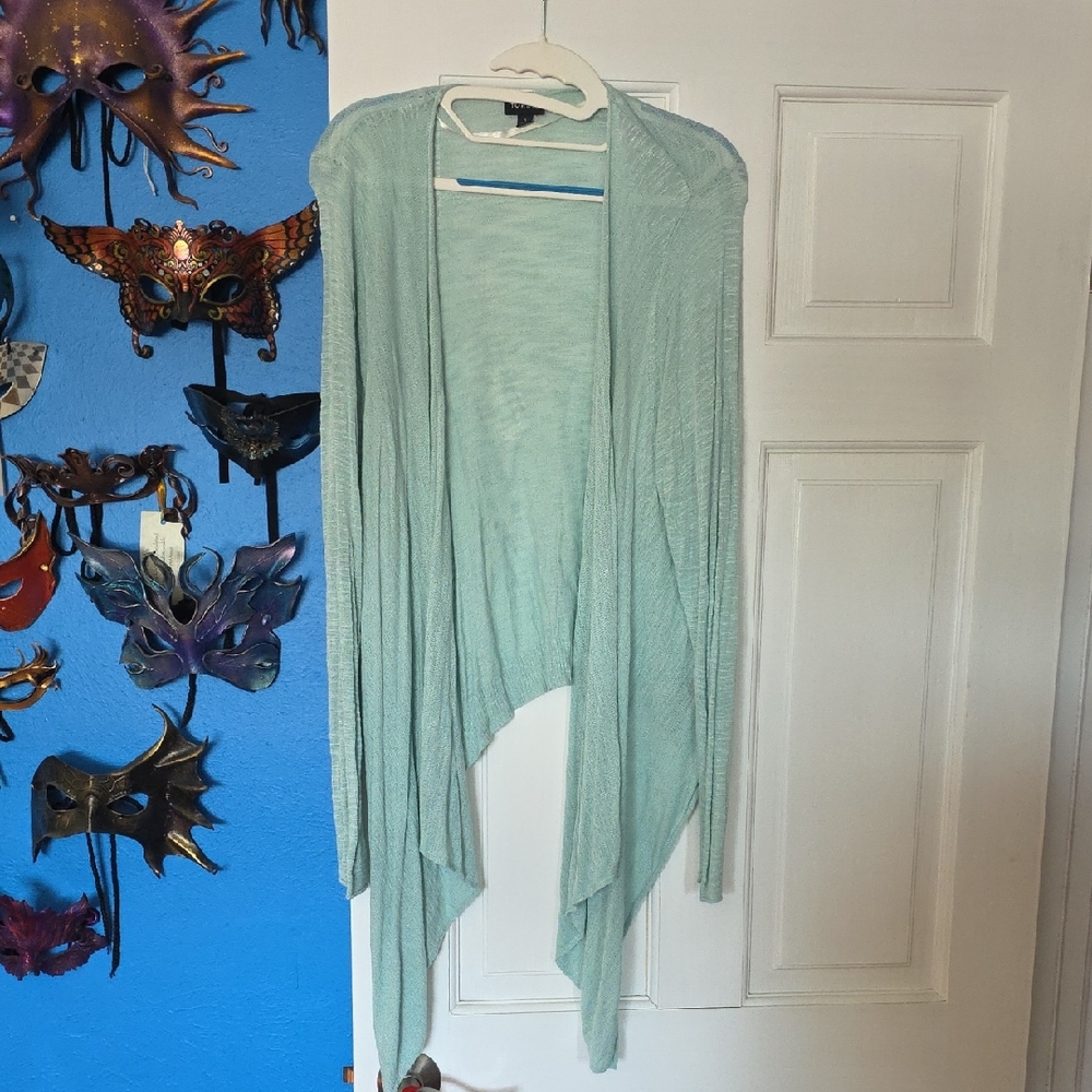 Torrid Soft Aqua Open Front Cardigan